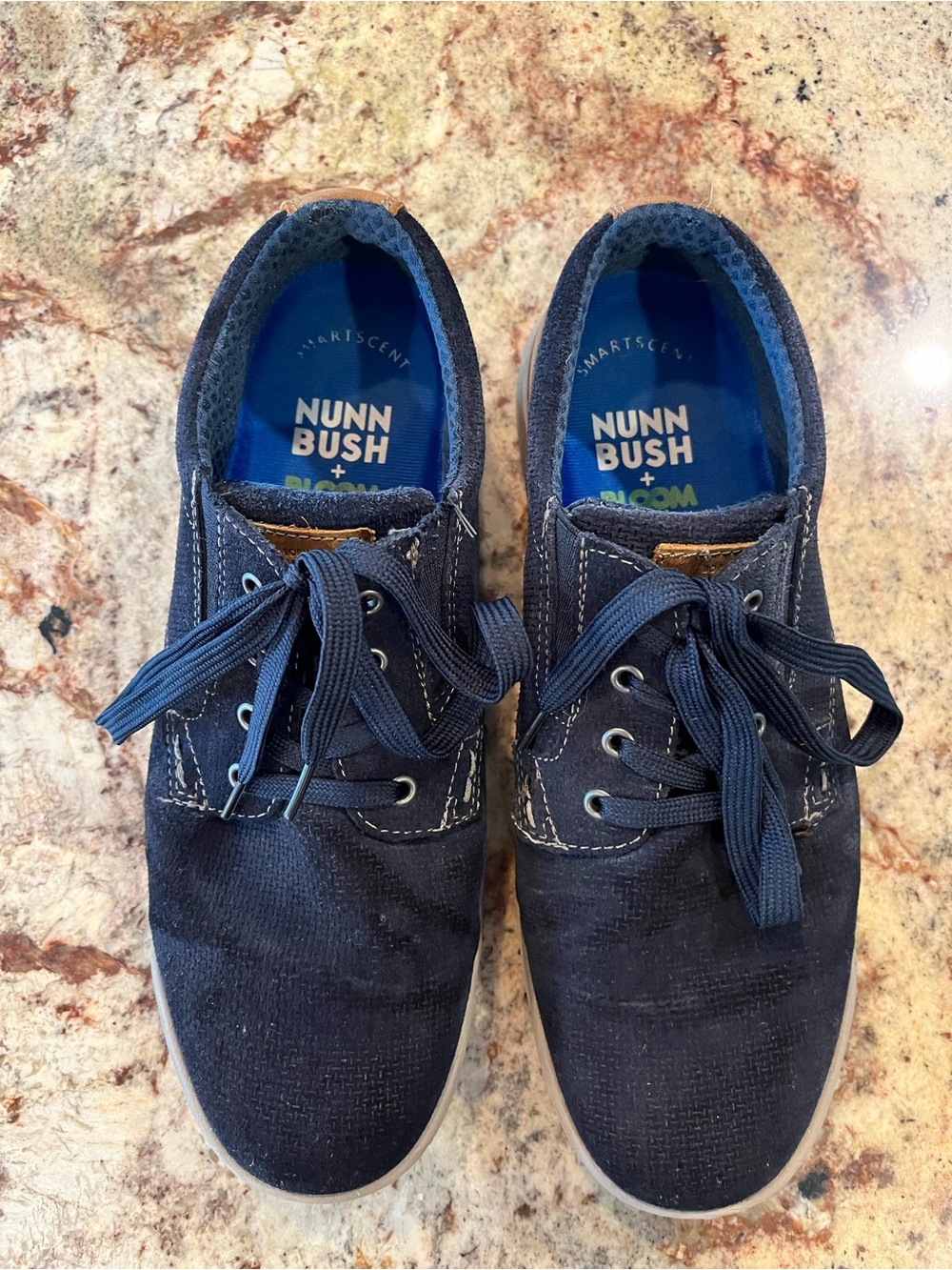 Nunn Bush Men's Navy Canvas Slip-On Style Lace-Up Sneakers